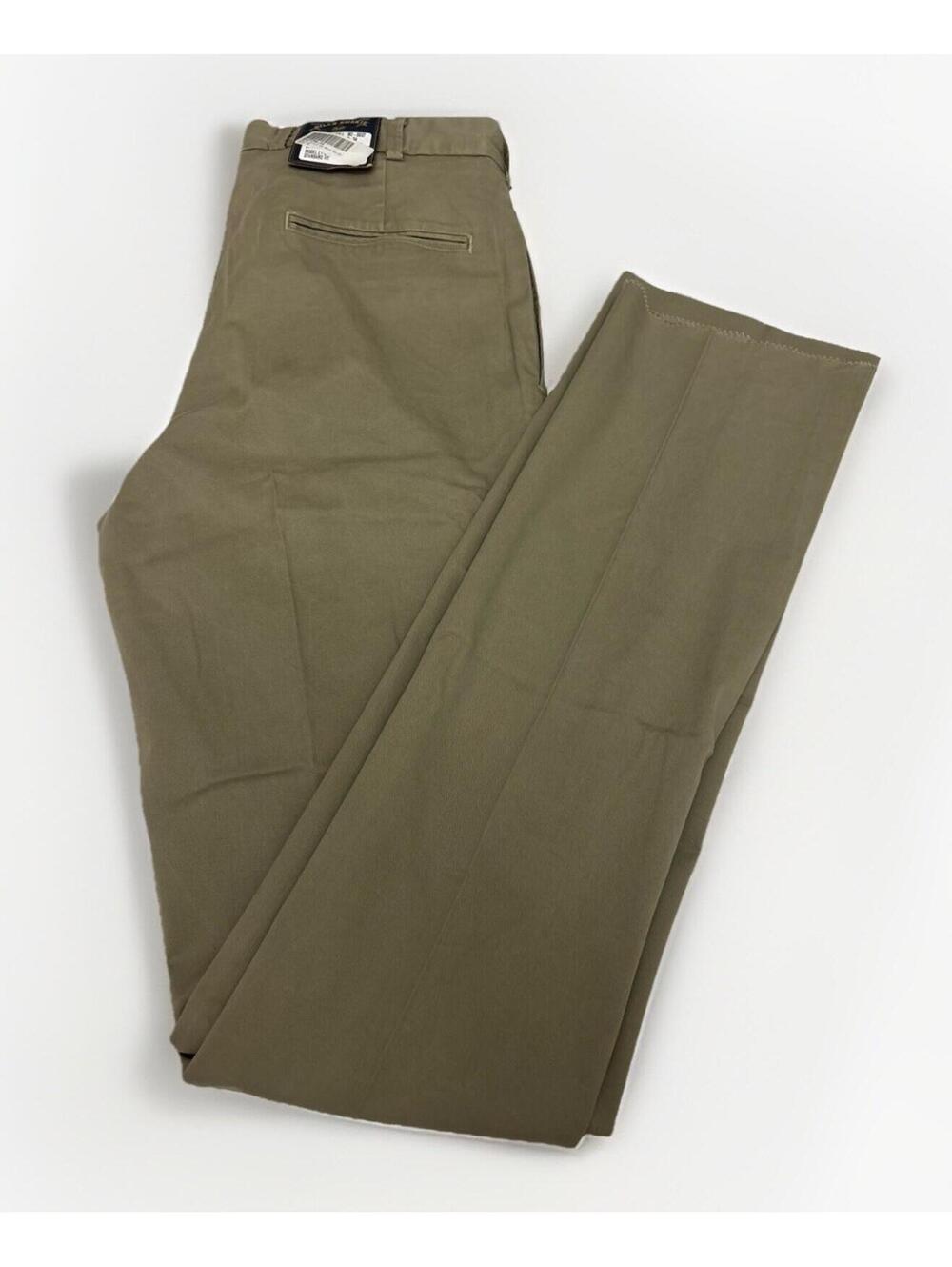 NWT Men’s Bills Khakis 98% Cotton Brown/Green Pleated Dress Pants Size 34